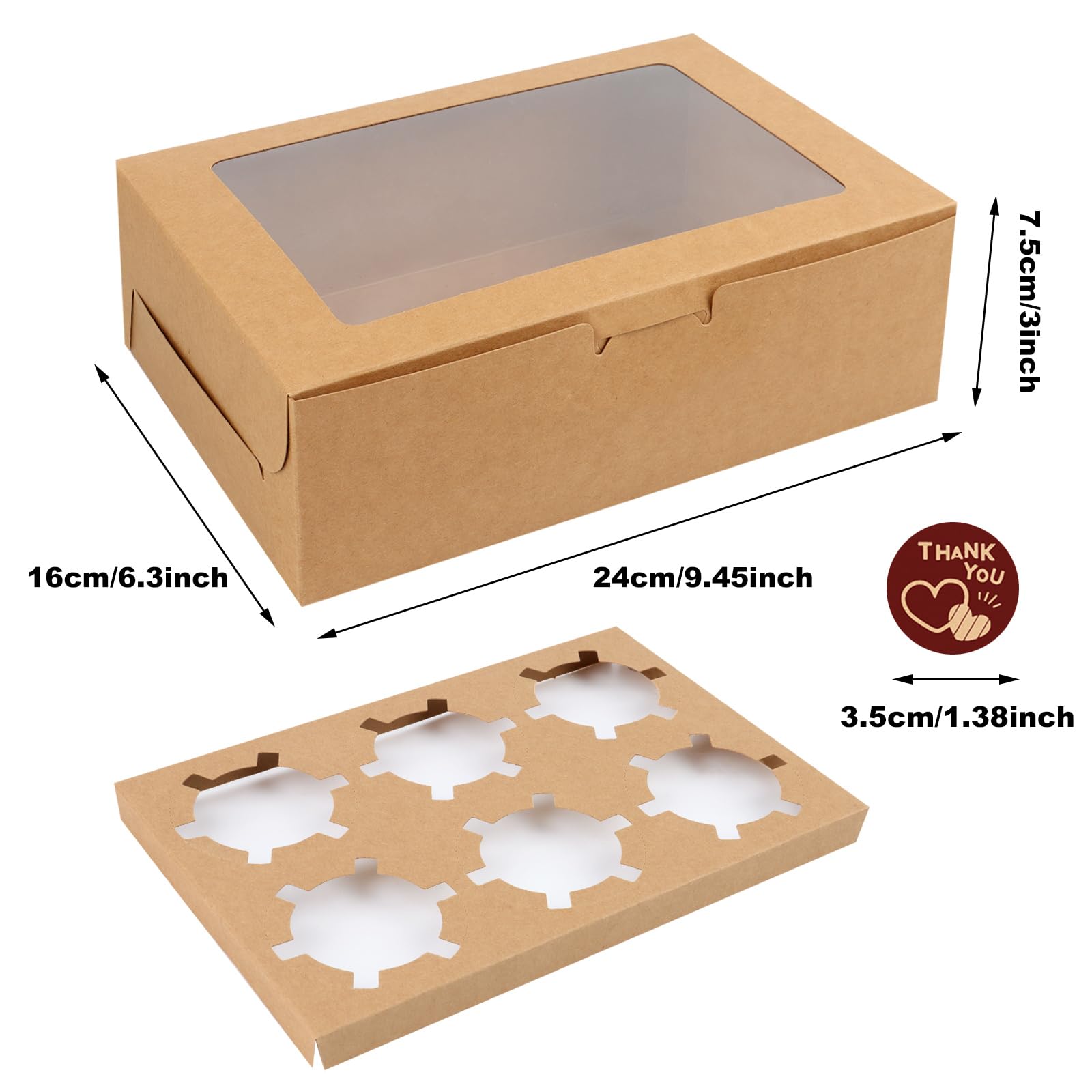 10 Stück Cupcake Boxen Mit Sichtfenster - 12 Löcher Transportbox Für Muffins