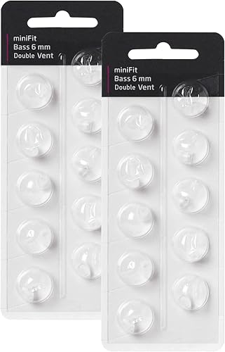 Cúpulas de audífonos para reemplazos Oticon, Cúpulas para graves de doble ventilación Oticon Minifit (0.236 in2 paquetes), cúpulas universales para