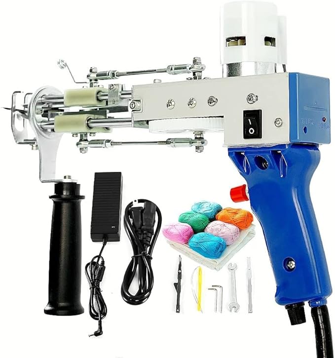 Machgrin New Upgrade 2in1 Loop Cut Pile Rug Tufting Gun Electric Carpet Weaving Flocking Machine Handheld Knitting Rug Gun Machine 100V-240V 7-19mm