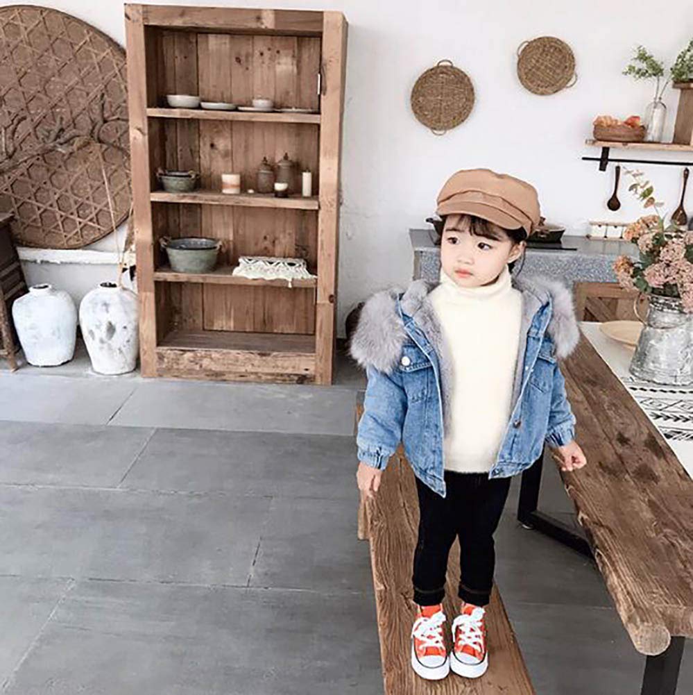 Piumino Bambina Invernale per Bambino Giacca con Cappuccio per Bambina Cappotto Caldo con Cappuccio per Bambina Giacca Invernale a Maniche Lunghe 1-7 Anni