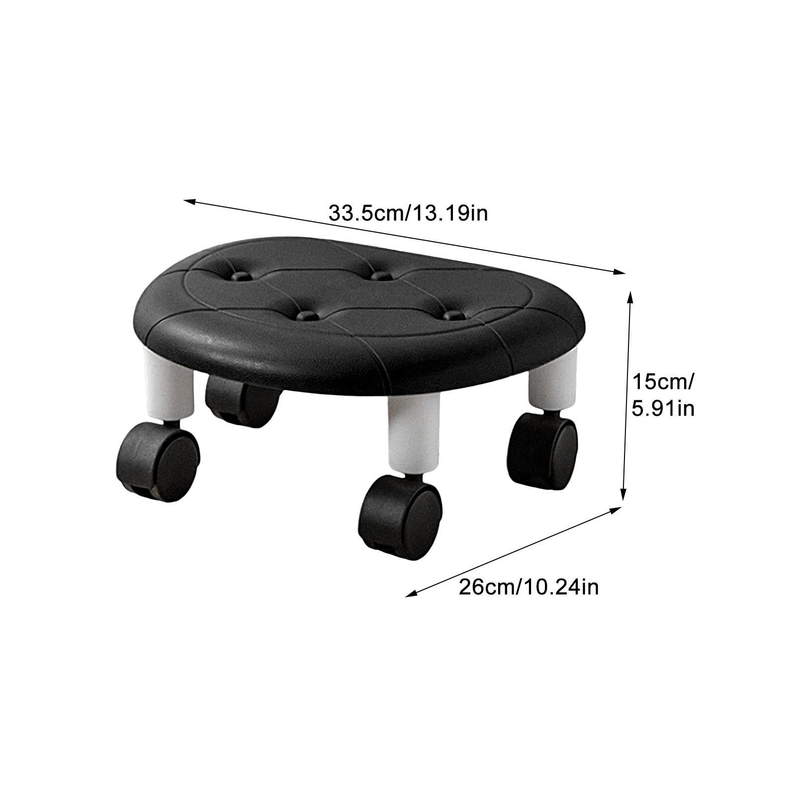 Sgabello con ruote,Sgabello basso con ruote | Sgabello corto con ruota a puleggia, girevole a 360 gradi,Sedile basso con ruote, sgabello basso girevole, portatile per casa, spa, salone per unghie