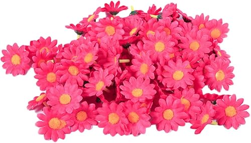 100 cabezas de margaritas artificiales de seda de aspecto real para coronas de bricolaje, ramos de boda, centros de mesa, arreglos de cumpleaños,