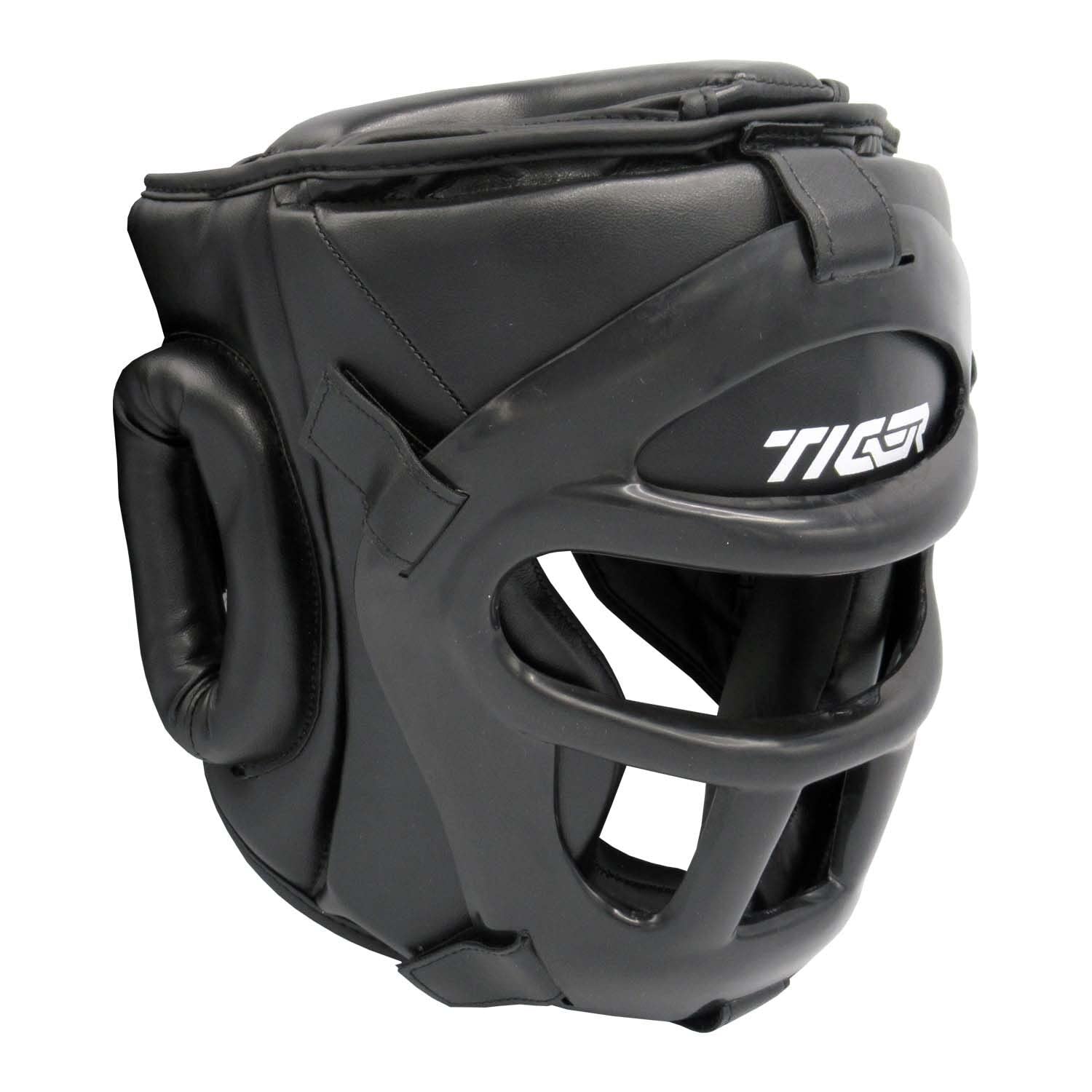 TMA Headguard for Boxing, MMA Training - Head Guard with Removable Face Grill, Cheeks, Ear, Mouth Protection-Headgear for Muay Thai, Grappling, Kickboxing, Karate, Taekwondo, Martial Arts (Black, S/M)