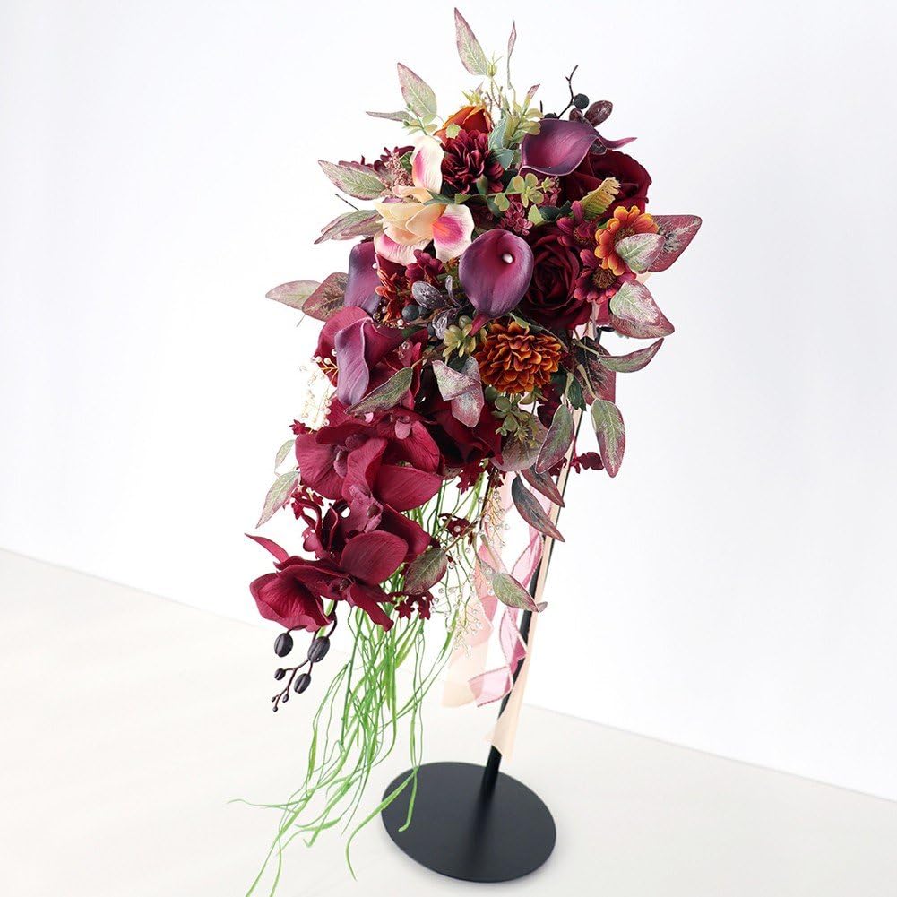 Brautstrauß, Künstliche Rosen Für Die Braut, Künstlicher Blumenstrauß Für Die Brautjungfern, Kaskadenförmiger Wurfstrauß Für Rustikale -zeremonien Und Jubiläumsfeiern