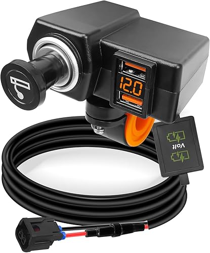 Cargador USB dual para motocicleta compatible con Honda CRF300L CRF250L 2017-2022, cargador de teléfono de motocicleta impermeable con encendedor de