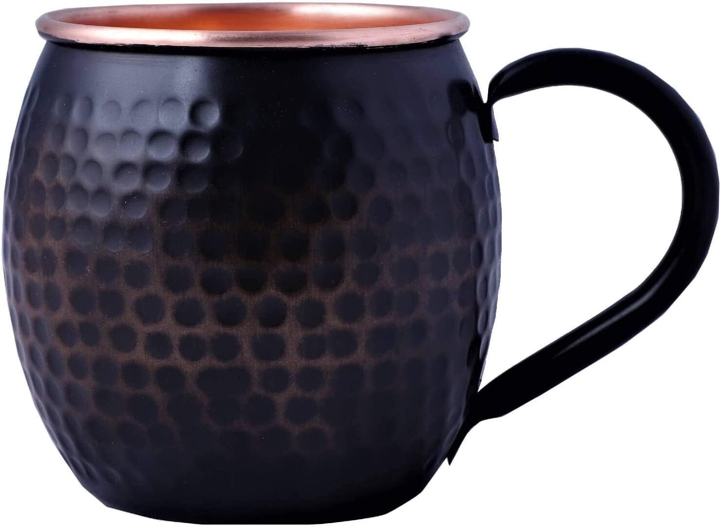 16 Oz Rustic Black Moscow Mule Copper Mugs, Genuine Copper