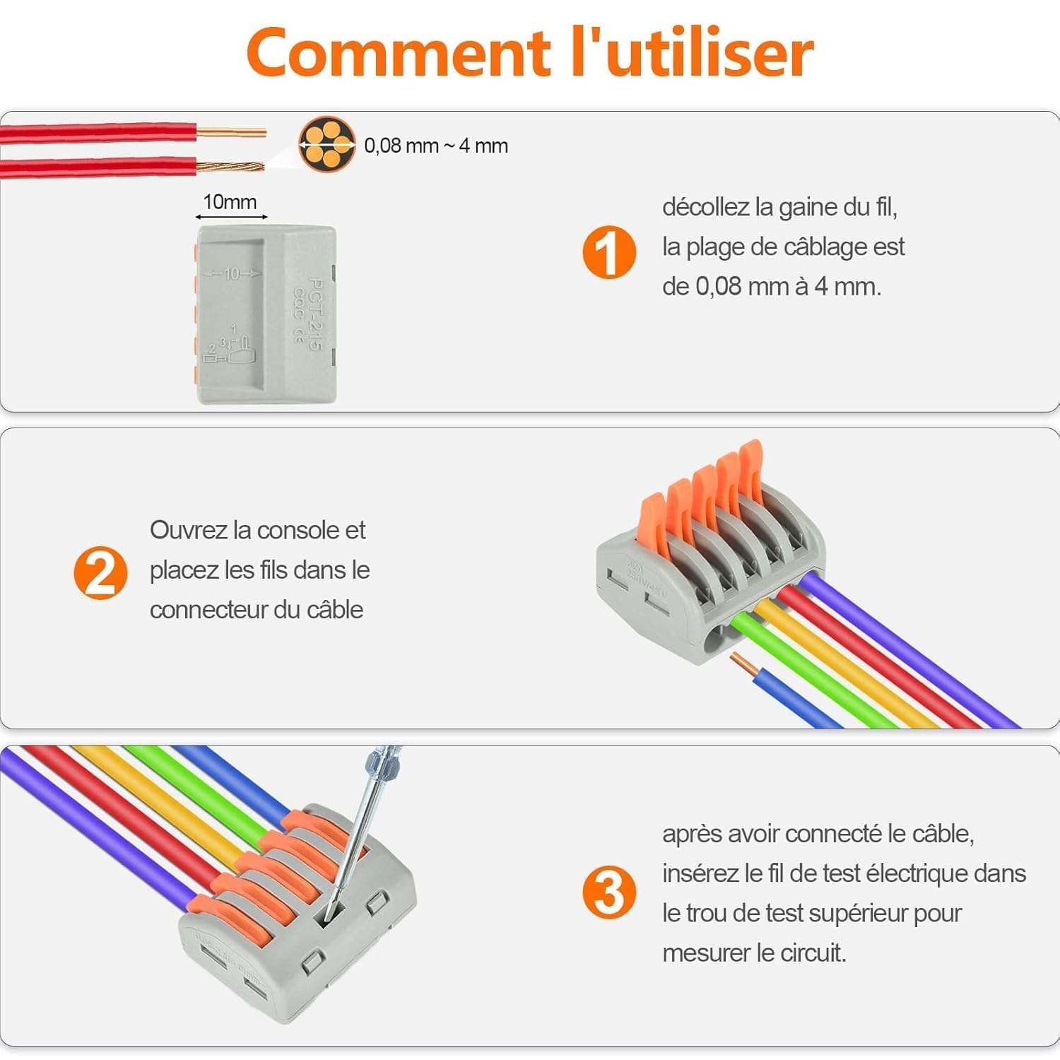 110 PZ Connettori elettrici con asta di controllo
