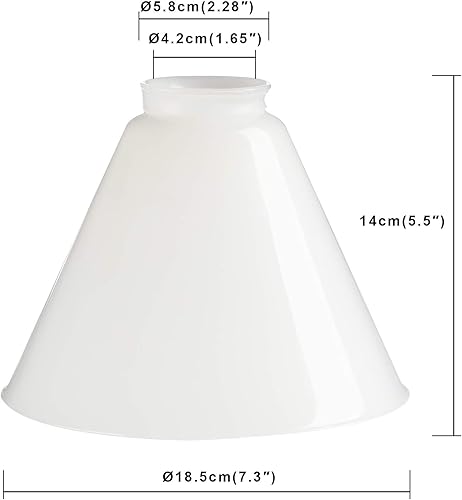 Miniatura 2 de Permo Embudo de repuesto para accesorios de iluminación, pantalla de vidrio de leche acampanada