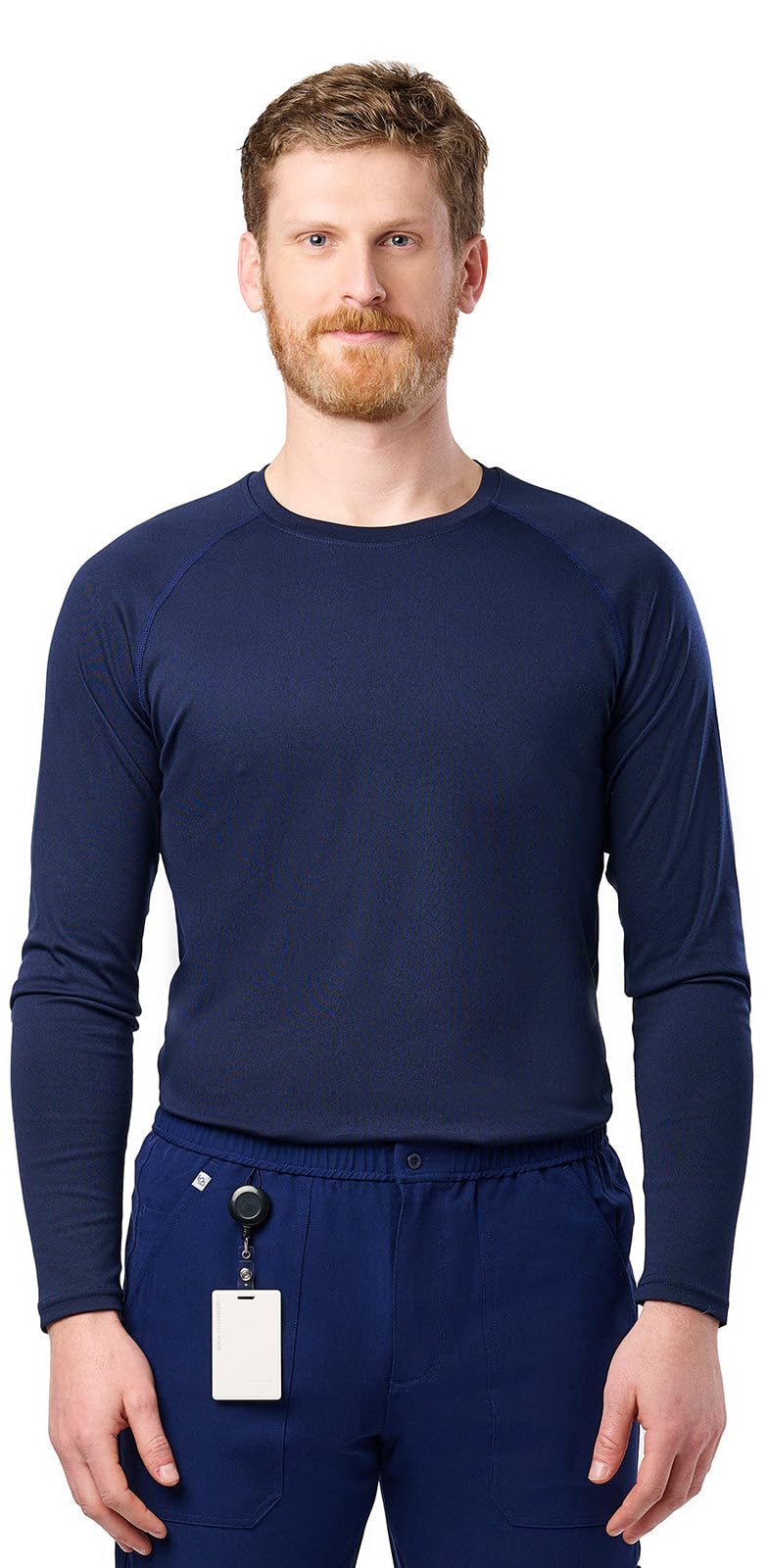 Peelz Danny Long Sleeve Underscrub Top for Men - Soft, Stretchy, Seamless Fabric Scrubs for Layering & Comfort, Slim Fit