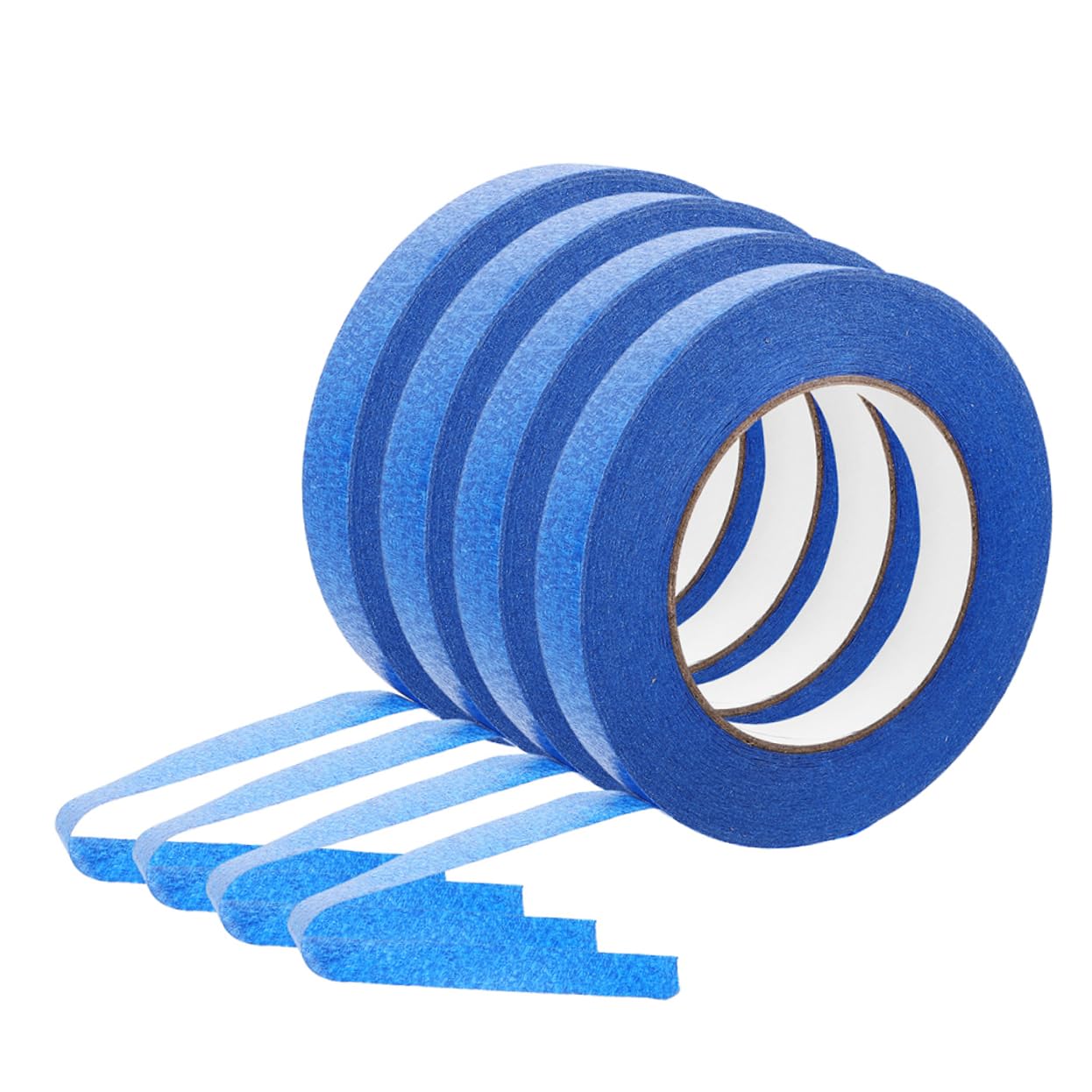 MUCKLILY DIY Supplies: 50m Crepe Paper Masking Tape Blue Auto Trim Tape Adhesive Tape Rolls Fine Line Tape for Painters 4 Rolls