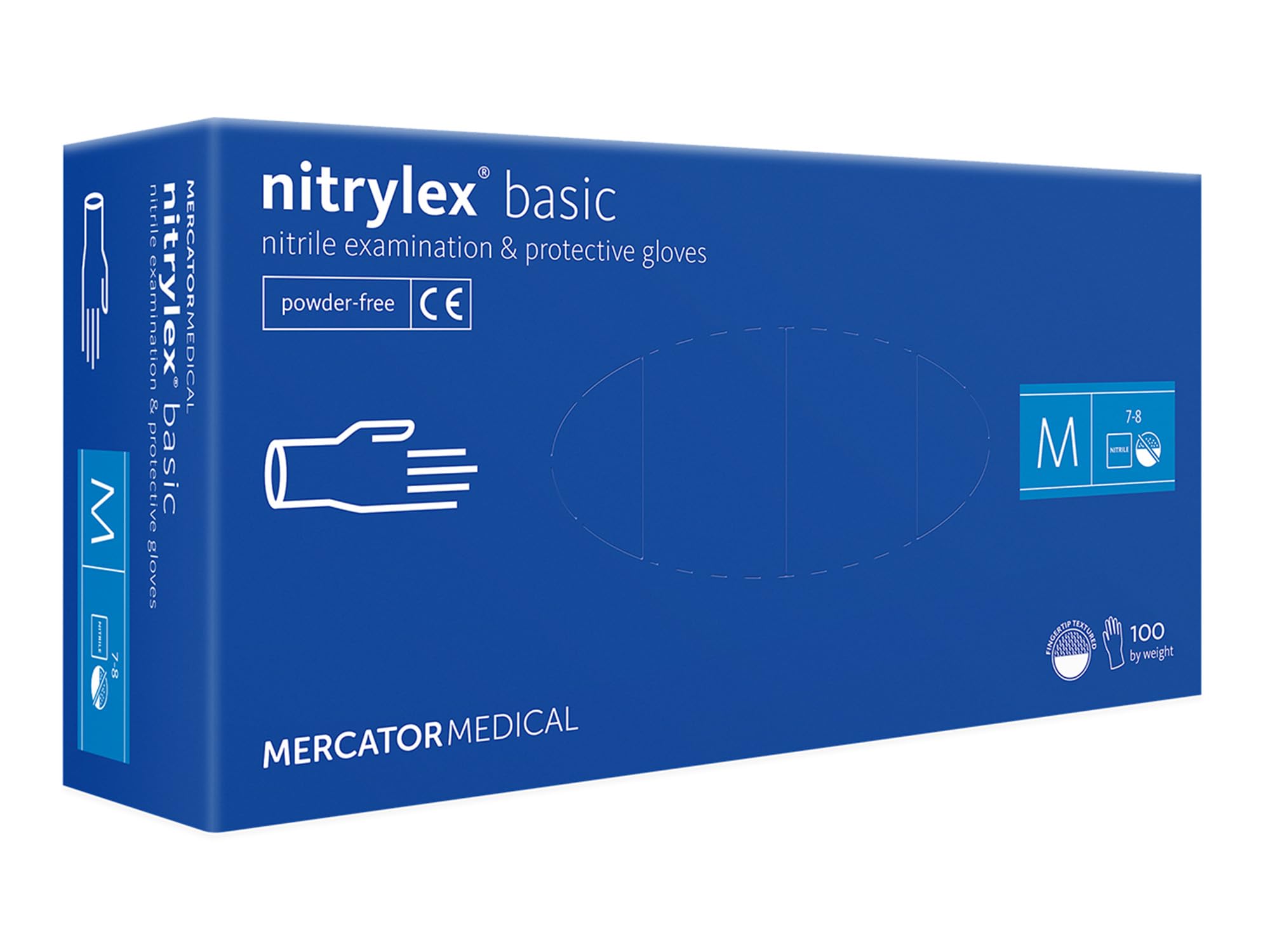MERCATOR - Rękawice nitrylowe nitrylex basic, średnie 100 pz, 21791