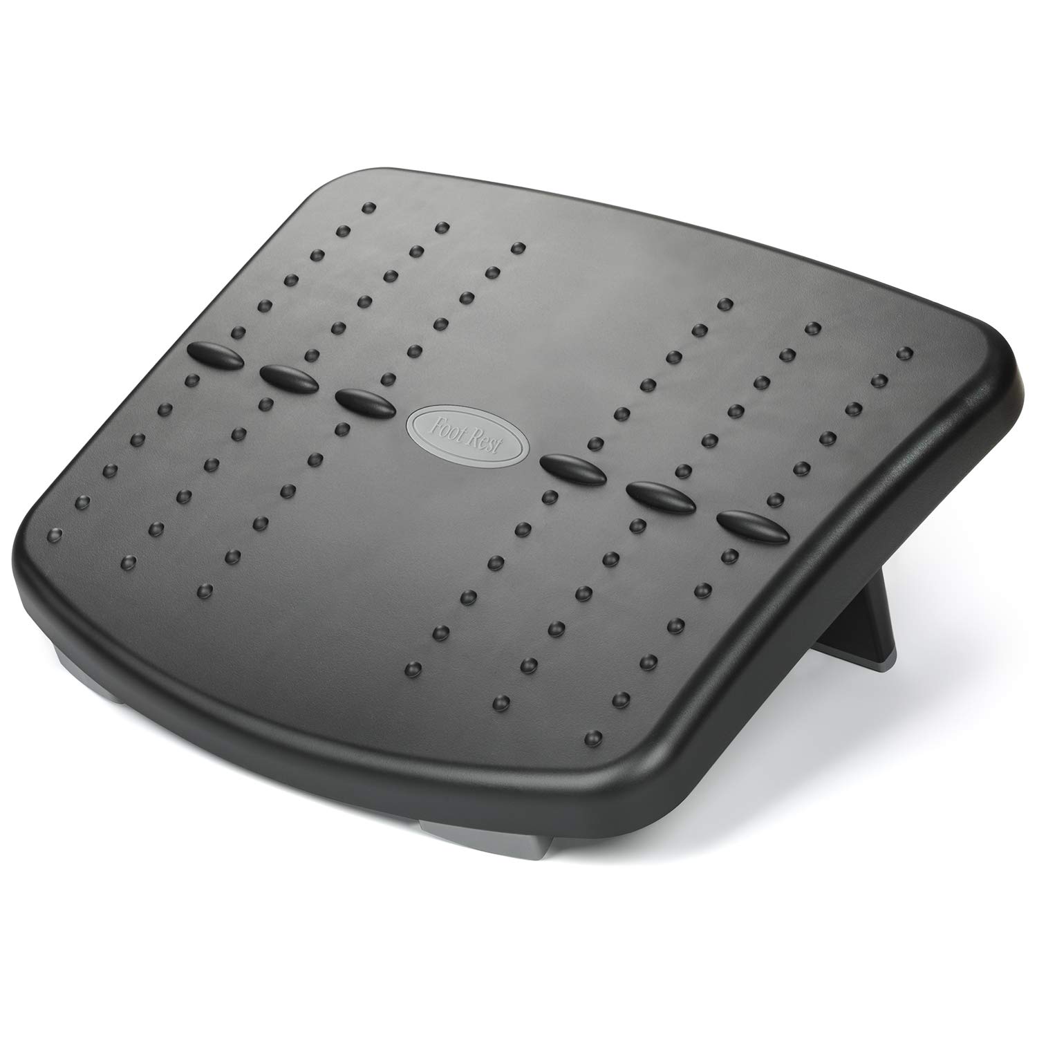 HUANUO Ergonomic Under Desk Foot Rest, 2 Adjustable Height Footrest with Textured Surface, Suitable for Home Office Travel (Black)