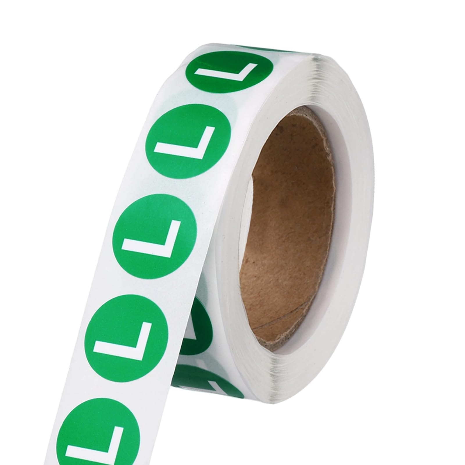 PATIKIL 0.6" Letter Stickers, 600Pcs Alphabet Stickers Letter L Round Labels Small Vinyl Self Adhesive Label Circle Decals 1 Roll Capital Initial for Office Home Organize Inventory, Green — image 1