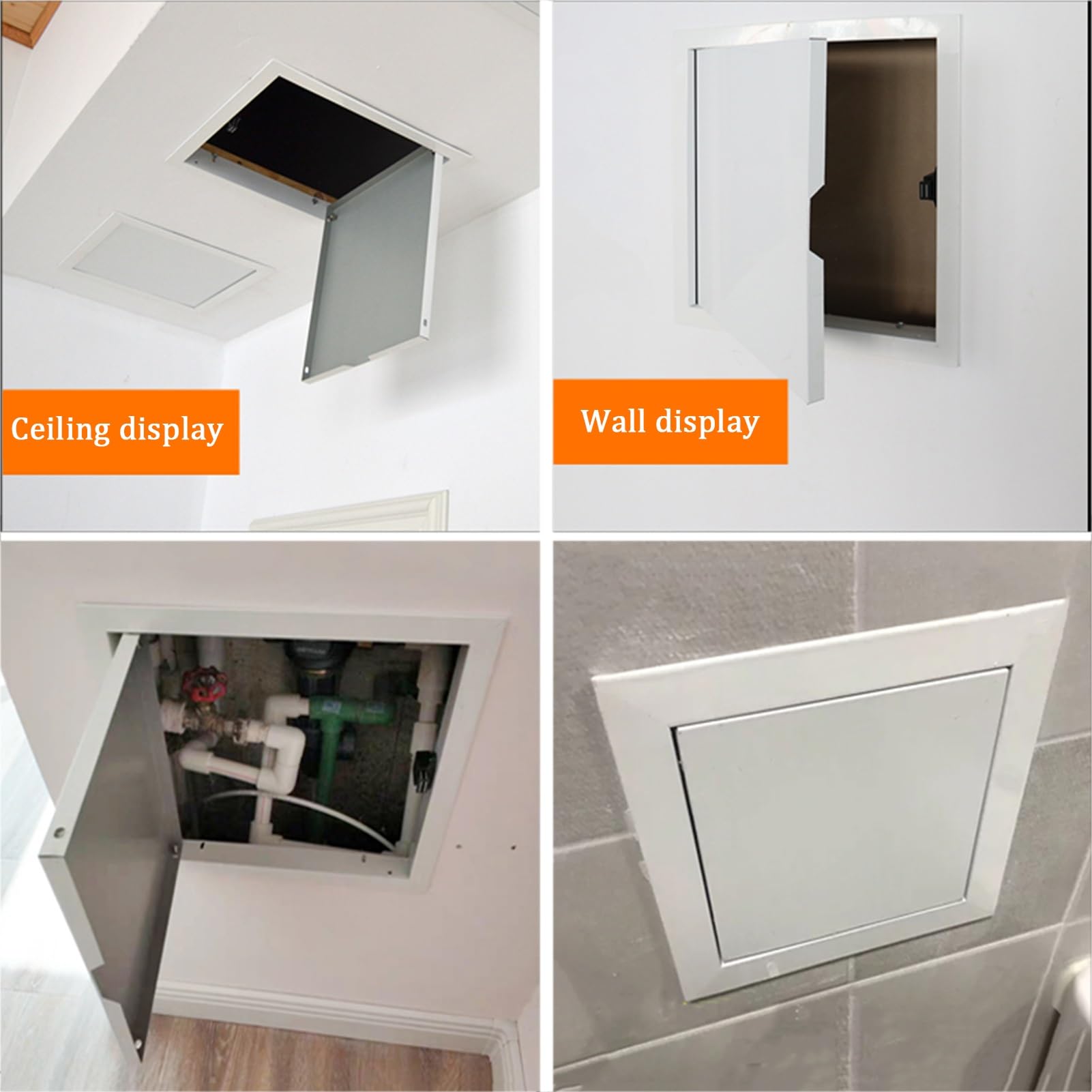 Aluminiowy panel dostępu do drzwi sufitowych i ściennych, 40 x 40 cm, magnetyczny zamek inspekcyjny, trwała rama z płyt kartonowo-gipsowych, do wentylacji i instalacji wodno-kanalizacyjnych