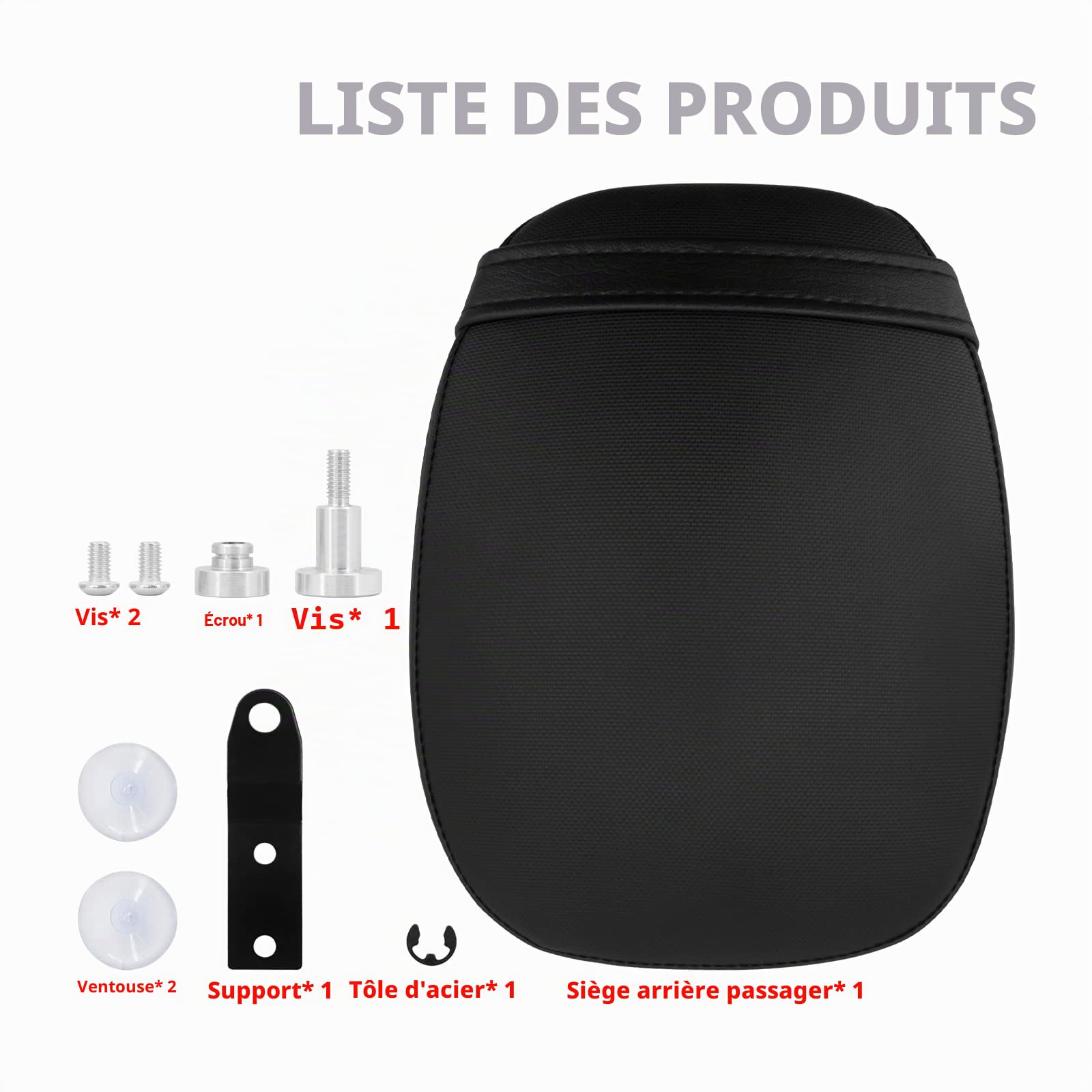Siège passager arrière pour motos Compatible avec Harley Sportster XL1200X XL1200V Iron 883 2016-2023