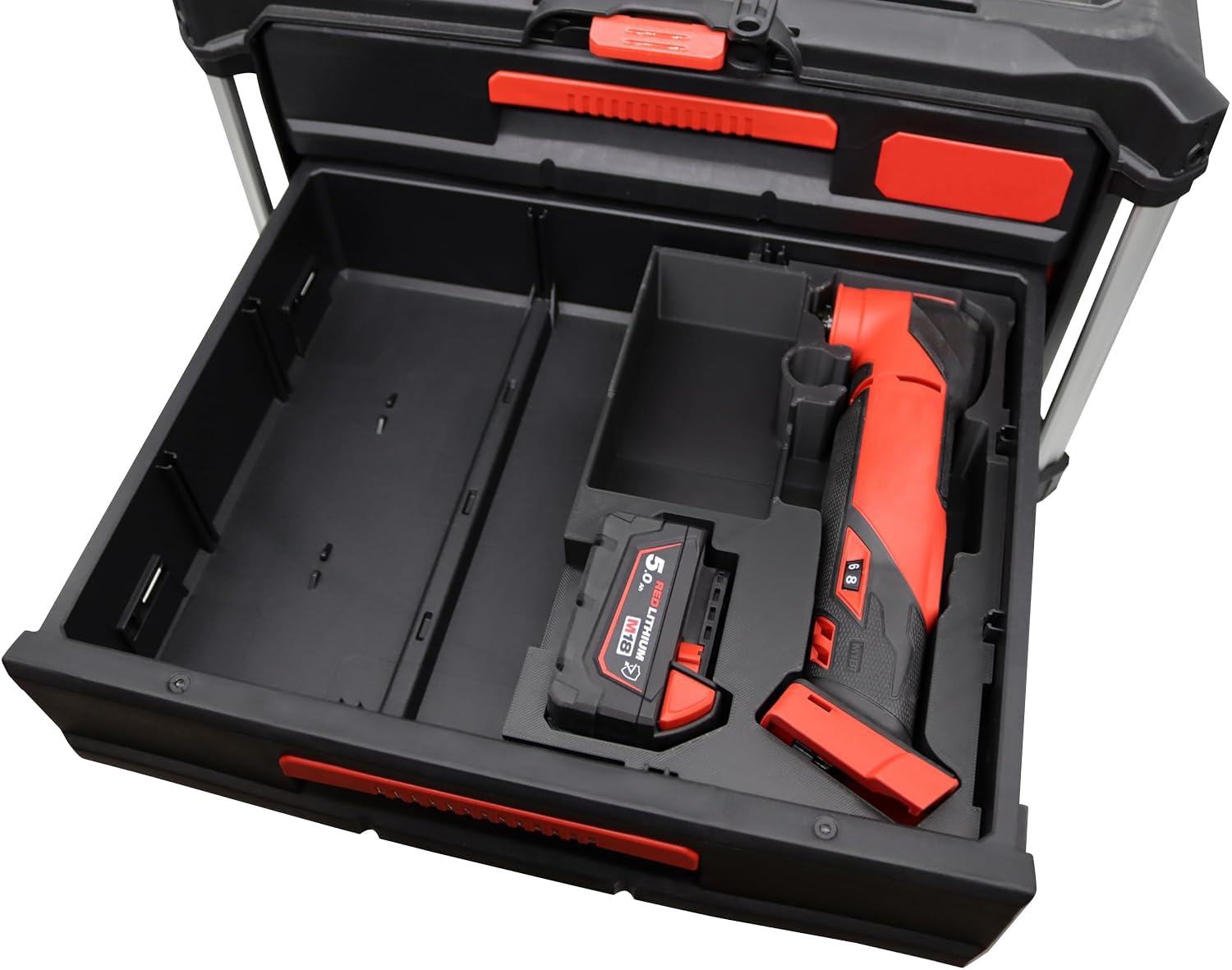 Compatible with MILWAUKEE Packout - 3D Printed PLA+ Insert for Multitool FTM M18 | Organiser for 2 & 3 Drawer Packout - Ready Delivered & Perfect Fit (Multitool FMT M18)