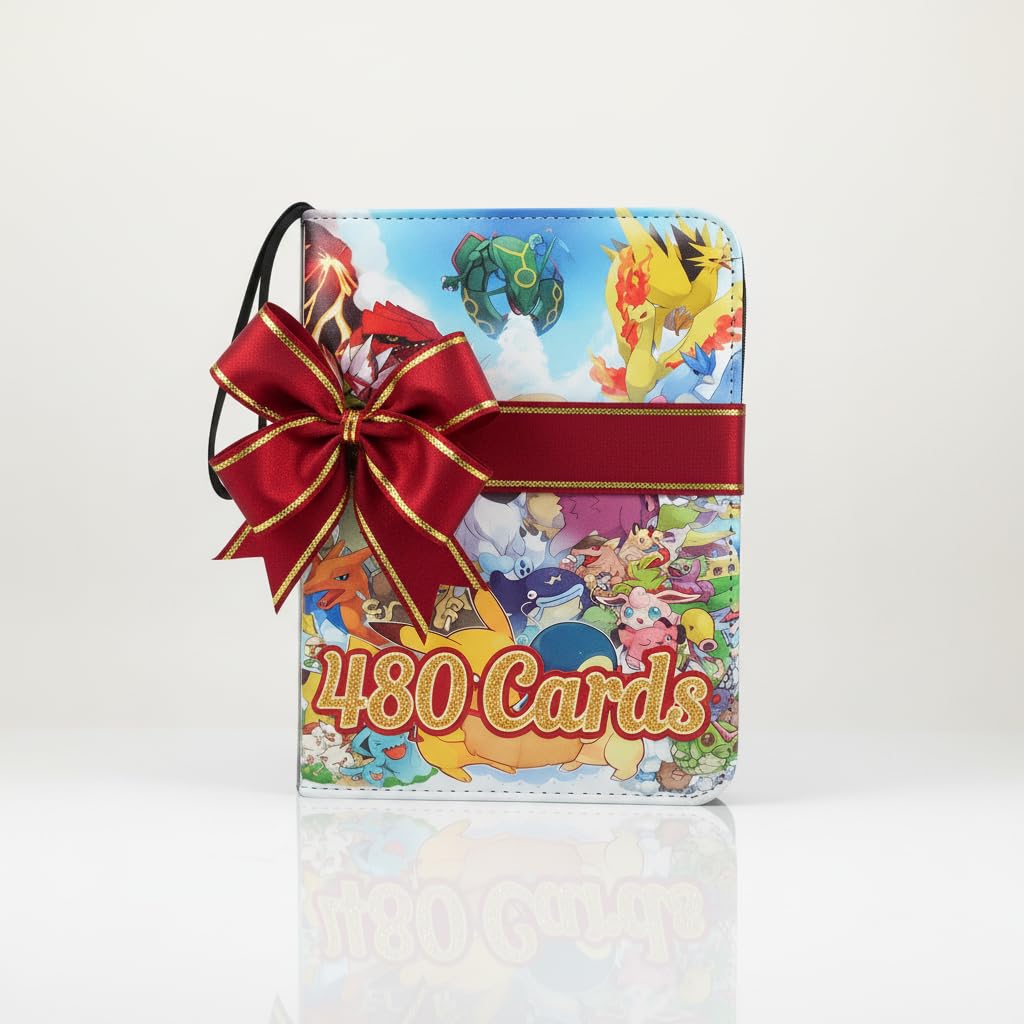 HYSINSE Album per cromos carte da collezione per giochi di carte collezionabilidi 480 buste da gioco,per TCG,regalo per ragazzi e ragazze,album toploader per pokemon tcg