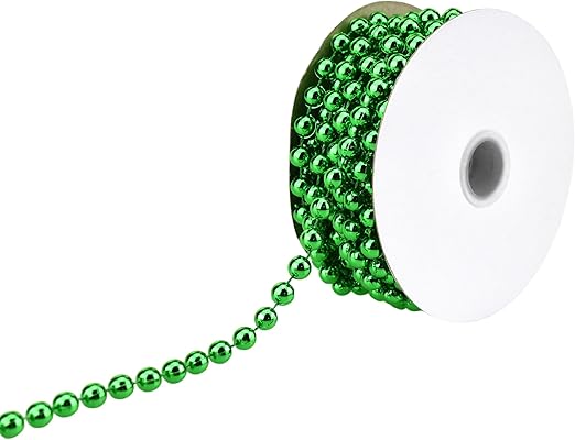 Firefly Imports Homeford MOT Pearls Plastic Beads Garland Ribbon, Green, 8mm by 8-Yard
