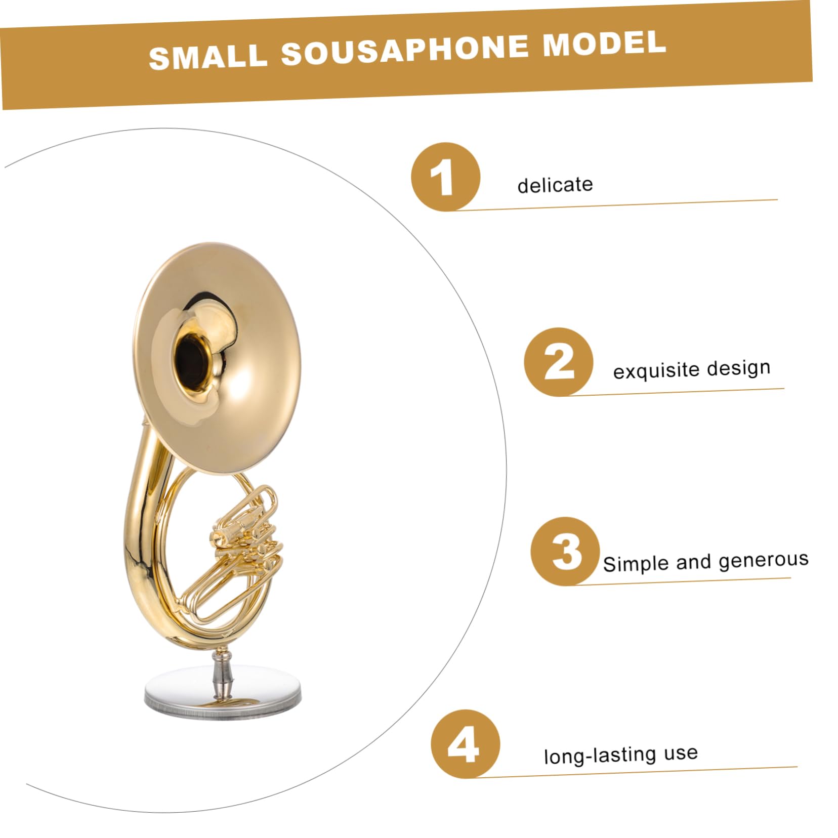 Kleiner Sousaphon Modell 13cm 1 Satz aus Kupfer Gold