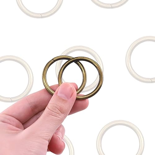 Miniatura 5 de Swpeet 60 anillos de metal multiusos de bronce resistentes de 54 de pulgada a 1.260 in para bolsas de hardware, anillos de mano, accesorios de