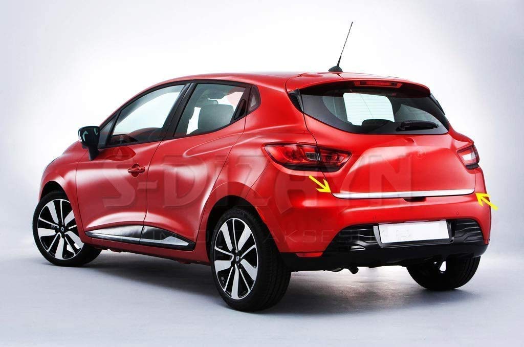 Garniture Coffre Arrière Chromée Pour Renault Clio 4 (2012-2019) - Acier Inox, Adhésif 3M Inclus