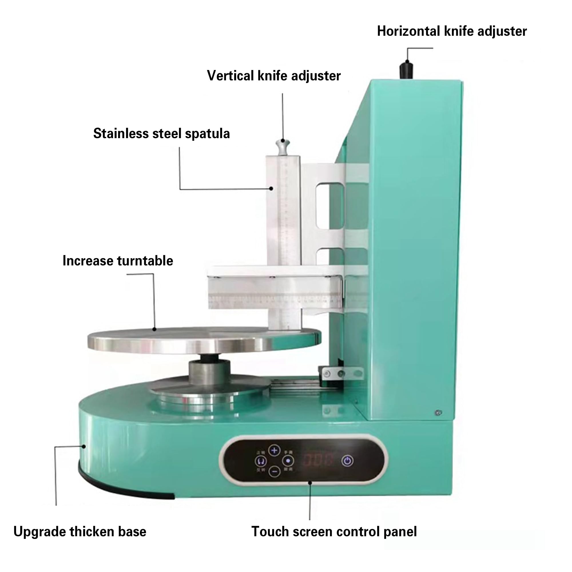 Machine à glacer Les gâteaux, étaleur de crème Automatique - Lisseur à glaçage en Acier Inoxydable avec Plateau tournant à Vitesse réglable pour décoration Professionnelle