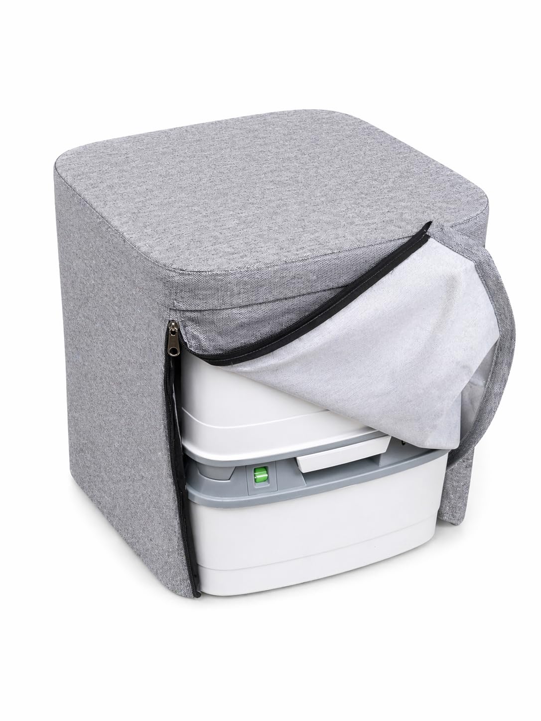 Stoffhocker grau für Thetford Porta Potti 335 mit Polster