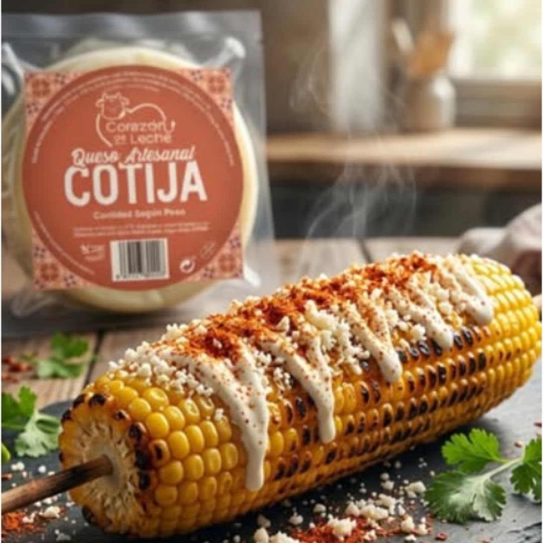 Queso Cotija Mexicano Corazón de Leche 500g – Queso Fresco Envejecido de Sabor Intenso y Textura Firme – Ideal para Espolvorear en Tacos, Elotes y Antojitos – Calidad Gourmet, Auténtico y Tradicional
