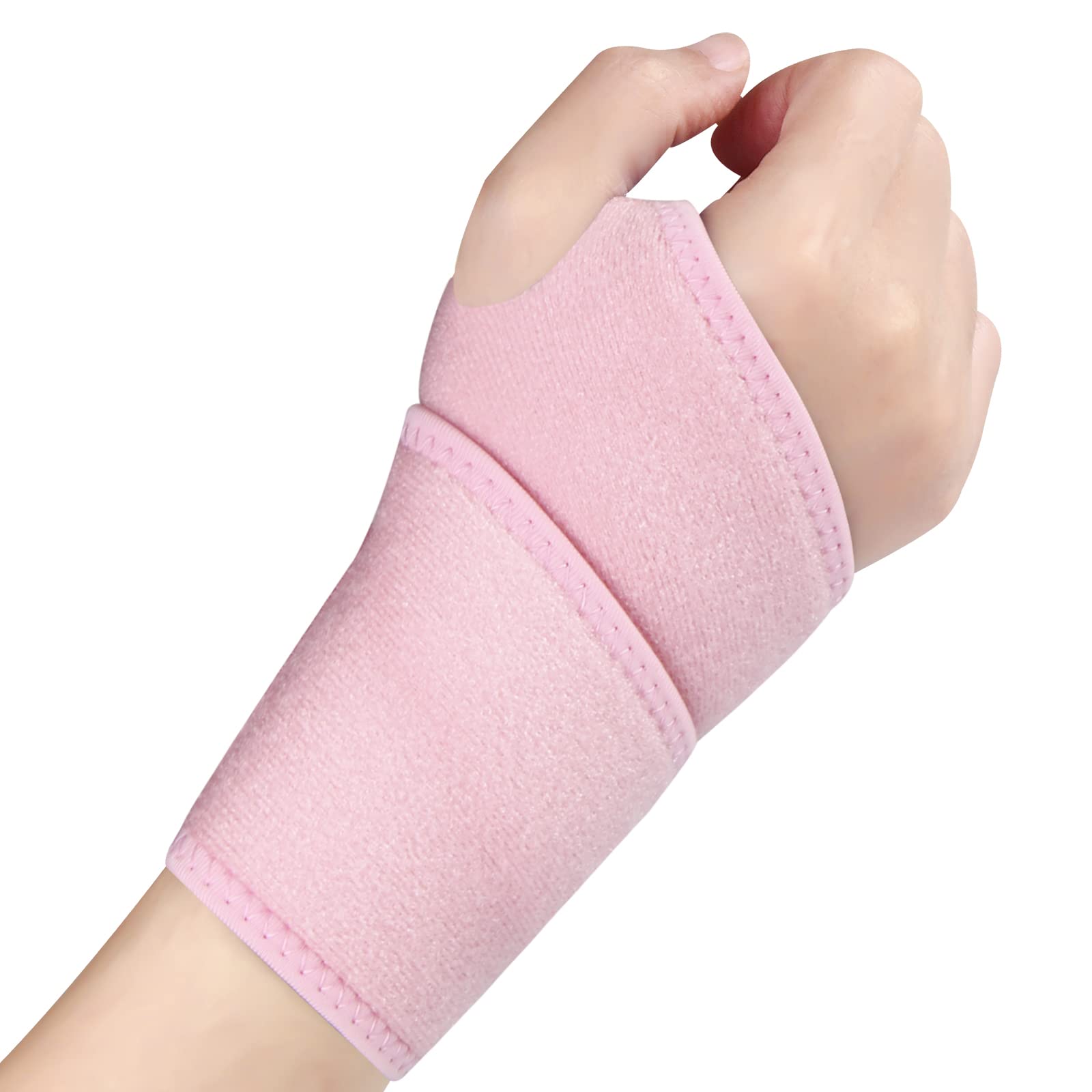 Wrist Support Adjustable Wrist Brace Compression for Women and Men 1 Pack Carpal Tunnel Support for Arthritis, Tendinitis, Pain Relief, Sports, Work for Right and Left Hands (Pink)