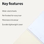 Amazon Basics Wide Ruled Spiral Notebook, 70 Sheets, 8" x 10-1/2, Light Blue, 2 pack
