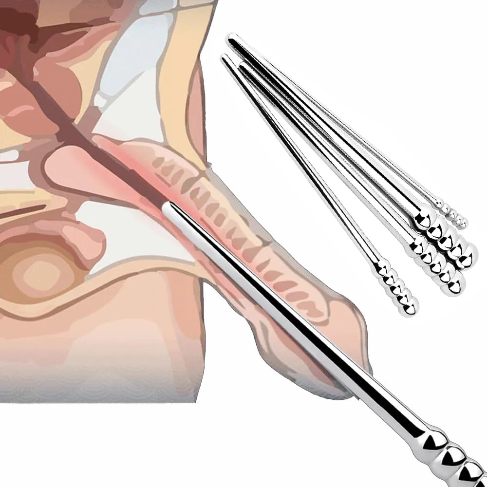 Kuaecr Edelstahl Harnröhren Dilatatoren Mit Größenskala Metall Katheter Sounds Stimulation Prostata Prinzenzepter Penis Stick Stab Masturbation SM Erotik Sexspielzeug für Männer Schwuler (4 Pcs)