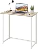 Dripex Compact Folding Desk No Assembly Required Computer Desk Folding Hobby Craft Table, Oak