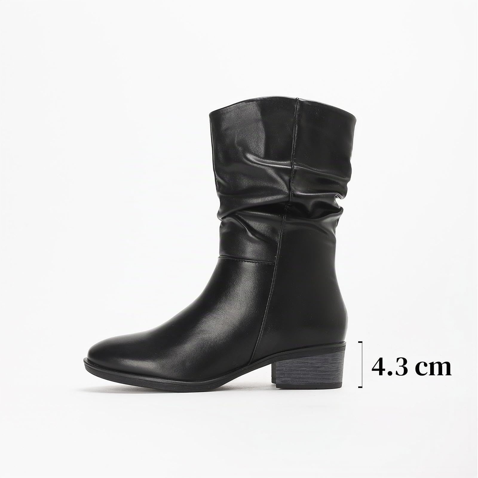 Putu Botas Mujer Media Caña Tacón Bloque Cremallera 36-42