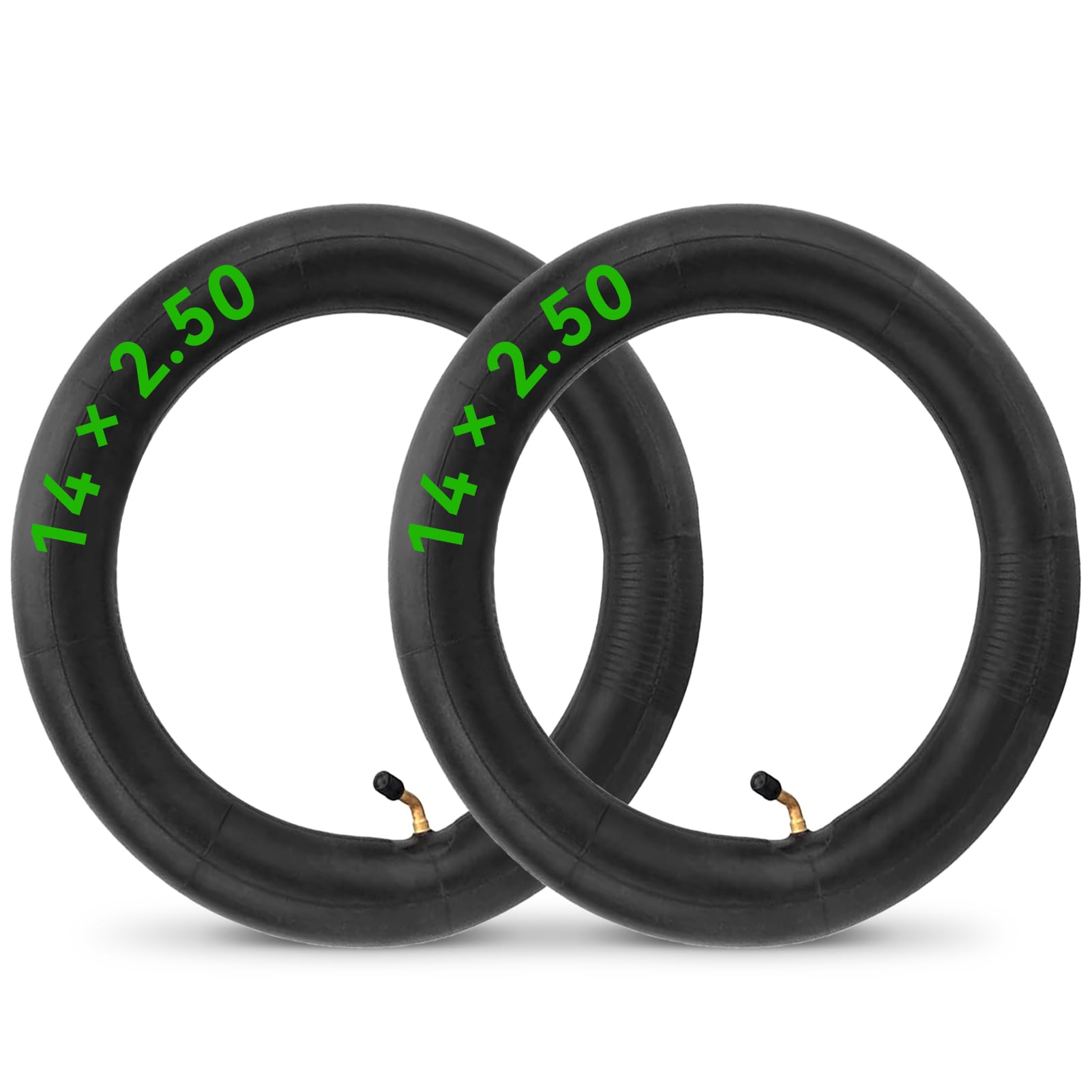 Photo 1 of 2 Pack 14x2.50 Bicycle Inner Tubes, 14 Inch Bike Tire Tubes with Schrader Valve for Electric Scooters and Mini Bikes