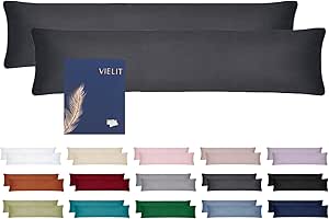 Lavea® Kussenslopen 40x80 cm Set van 2 – Kussenhoezen van 100% Zachte en Ademende Jersey Katoen met YKK Ritssluiting – Galaxieblauw