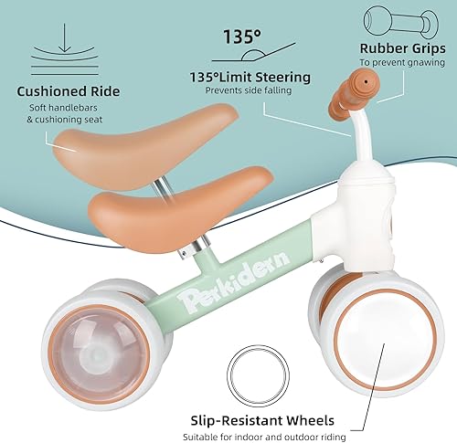 Miniatura 9 de Bicicleta de equilibrio para bebés de 1 a 3 años, bicicleta de equilibrio para niños de 12 a 36 meses, bicicleta de bebé con 4 ruedas, regalos de