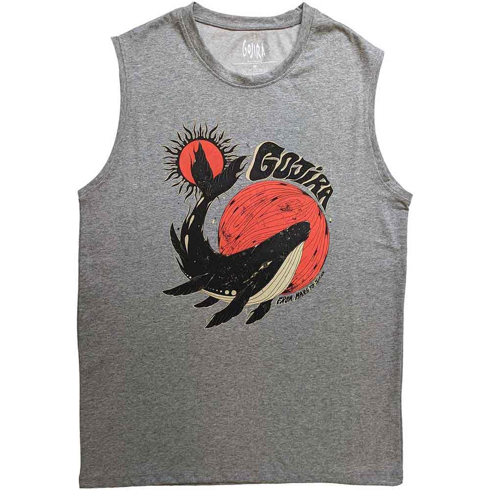 Gojira Tank Top Muscle T Shirt Whale Band Logo Official Unisex Grey L