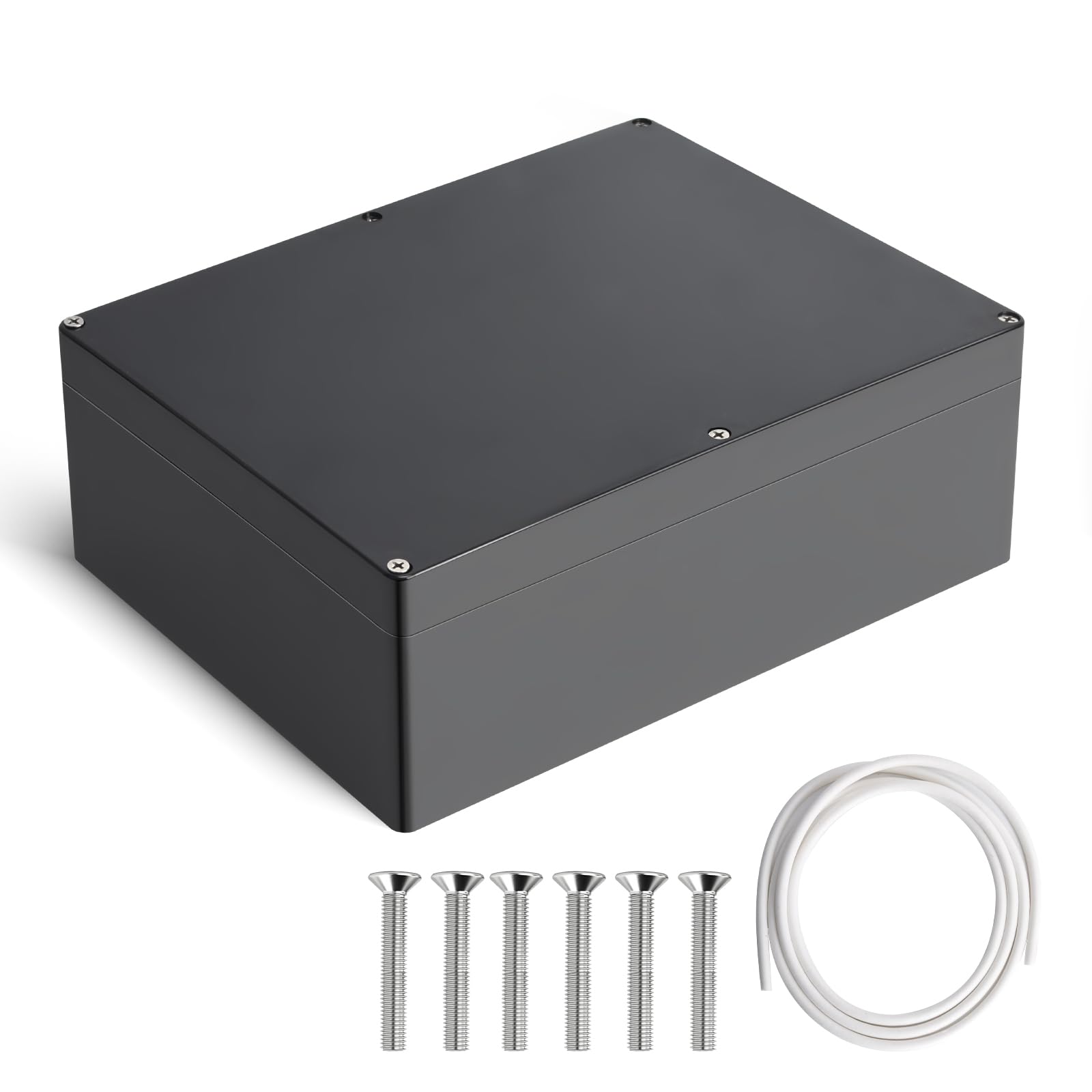 Project Box Therlan IP65 Waterproof Electronics Box DIY ABS Junction Box Universal Plastic Project Enclosure For Indoor Outdoor (Black