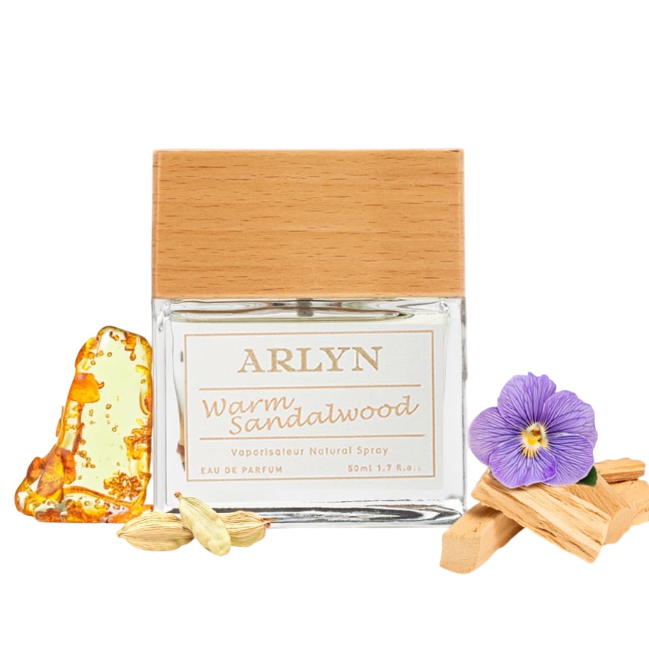 ARLYN Warm Sandalwood Eau De Parfum Inspired by San.t.al 33, Long-Lasting Perfume for Men and Women, Vegan & Eco-Conscious with Clean Ingredients, Woody, Cedar, Leather, Amber - 50ml / 1.7 oz