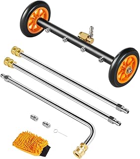 VEVOR Limpiador de Chasis de Hidrolavadora, Acero Inoxidable, 27,58 Mpa máx., Engranaje de Ajuste Ángulo, 7 Boquillas de...