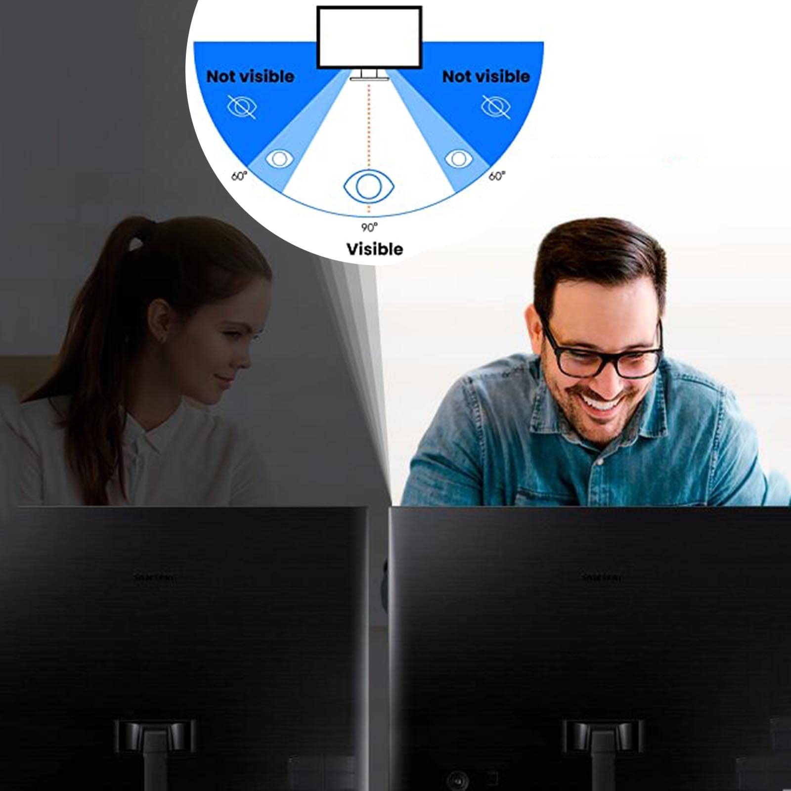 LIGUOYI Computadora Filtro De Privacidad, Antis Luz Azul Filtro De Pantalla, Antis-Reflejos, Antis UV, Antis-Espionaje Protector De Pantalla Prevenir La Fuga De Datos, Desmontable
