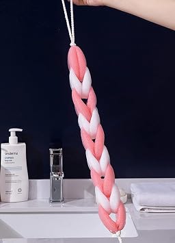 Busstier Extendable Elastic Bathroom Fiber - Premium Knotted and Long Bathroom Fiber, Flexible and Soft For Deep Cleaning, Foaming and Durable Body Brush