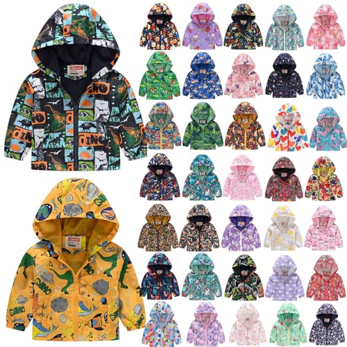 Graphic Hooded Jackets for Toddler Baby Boys Girls Cartoon Print Lightweight Windproof Coat 2025 Trench Outerwear4