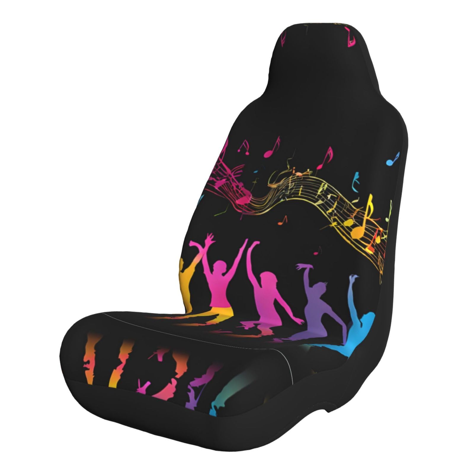 Dance With Music Print Coprisedili per auto, set di coprisedili anteriori per auto, SUV, camion, furgoni, auto, coprisedili universali