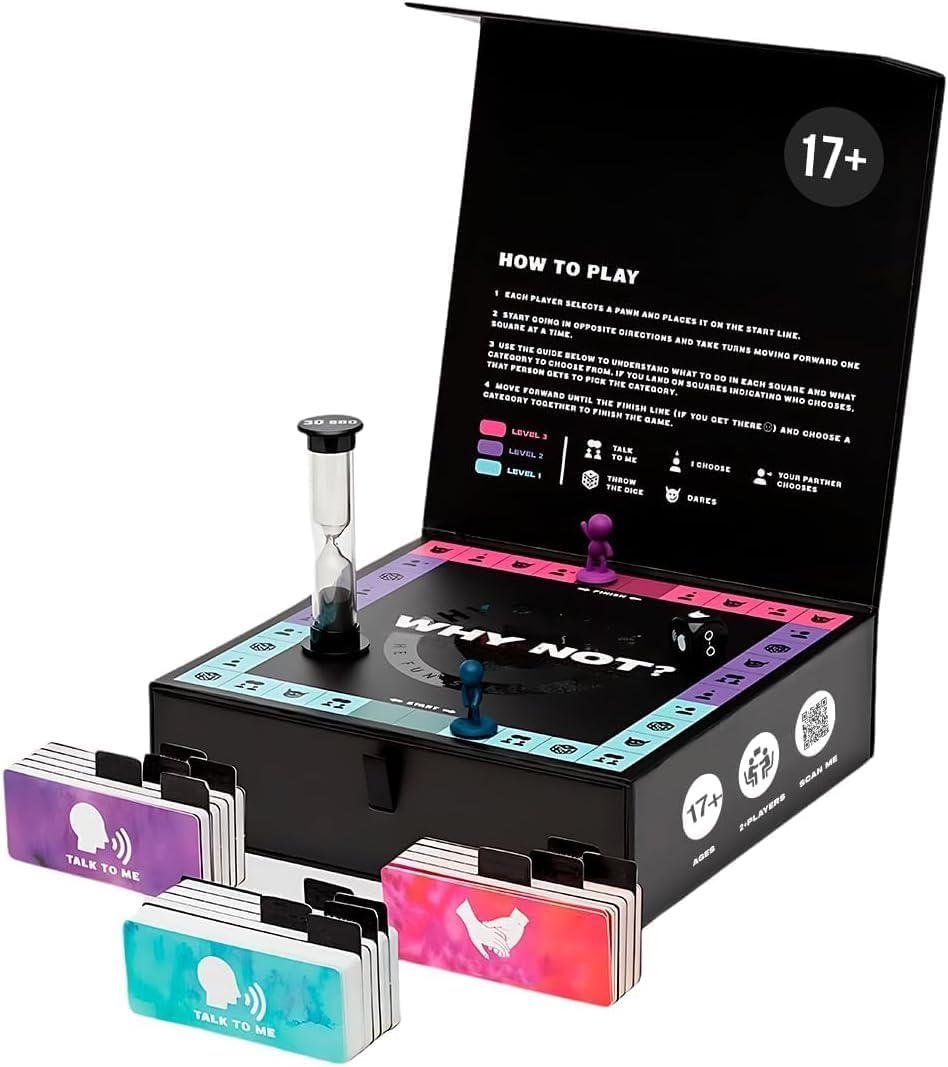 Why Don't We - Why Not? Fun and Romantic Board Game for Couples - 170 Cards with Conversations Dares and More for 2 Players