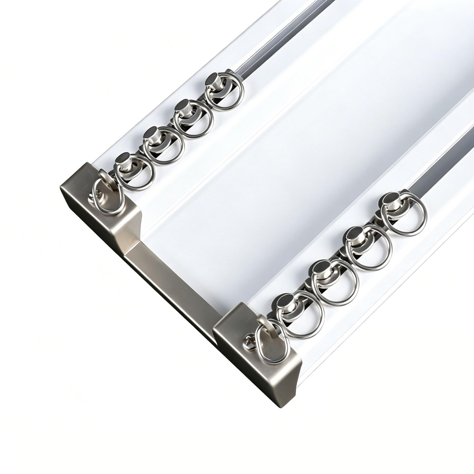 Double Row Ceiling Curtain Track, Silent Heavy Aluminum Duty Curtain Track System, Heavy Duty Room Divider Easy to Install for Bedroom Living Room Hospital(White,3.8m/12.5ft)