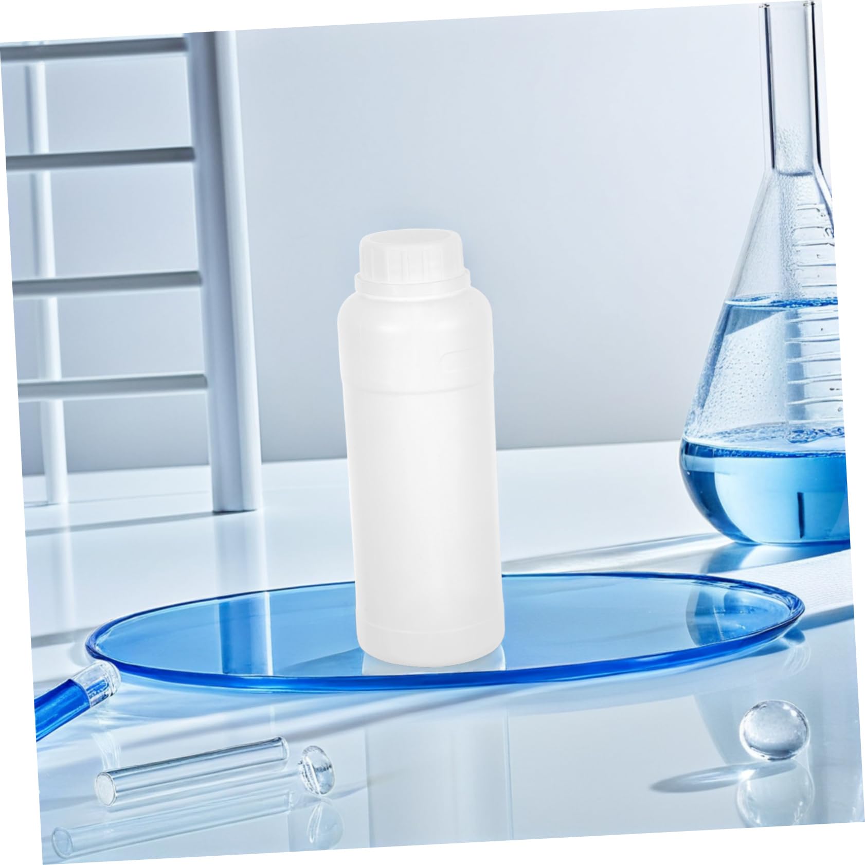 BESTOYARD 10 Stück Pe Reagenzflasche 500ml mit Deckel, Weiß, Weithals