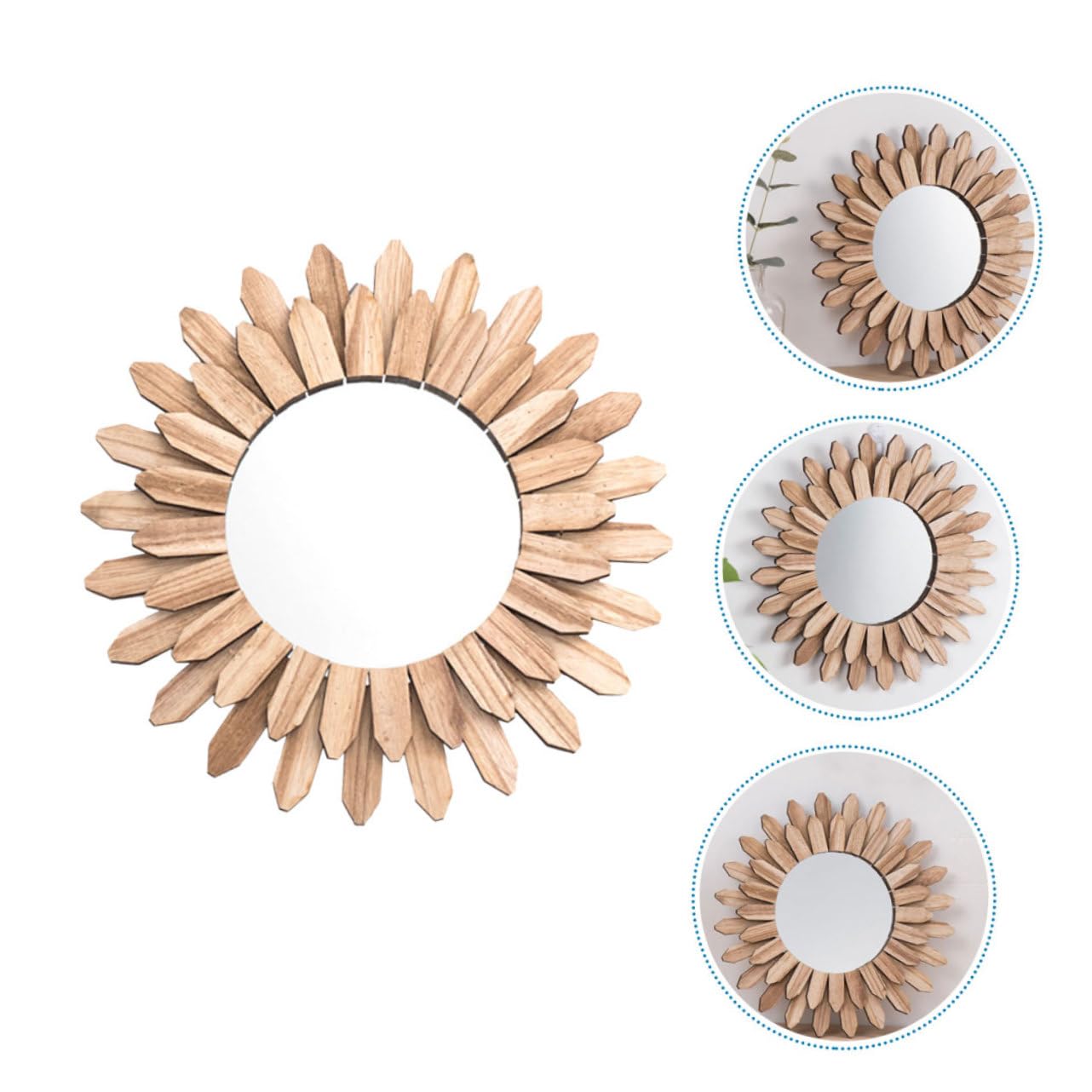 Lurrose Specchio Decorativo da Parete in Legno e Vetro, Design Versatile e Durevole, per Bagno, Ingresso, Hotel e Case Vacanza