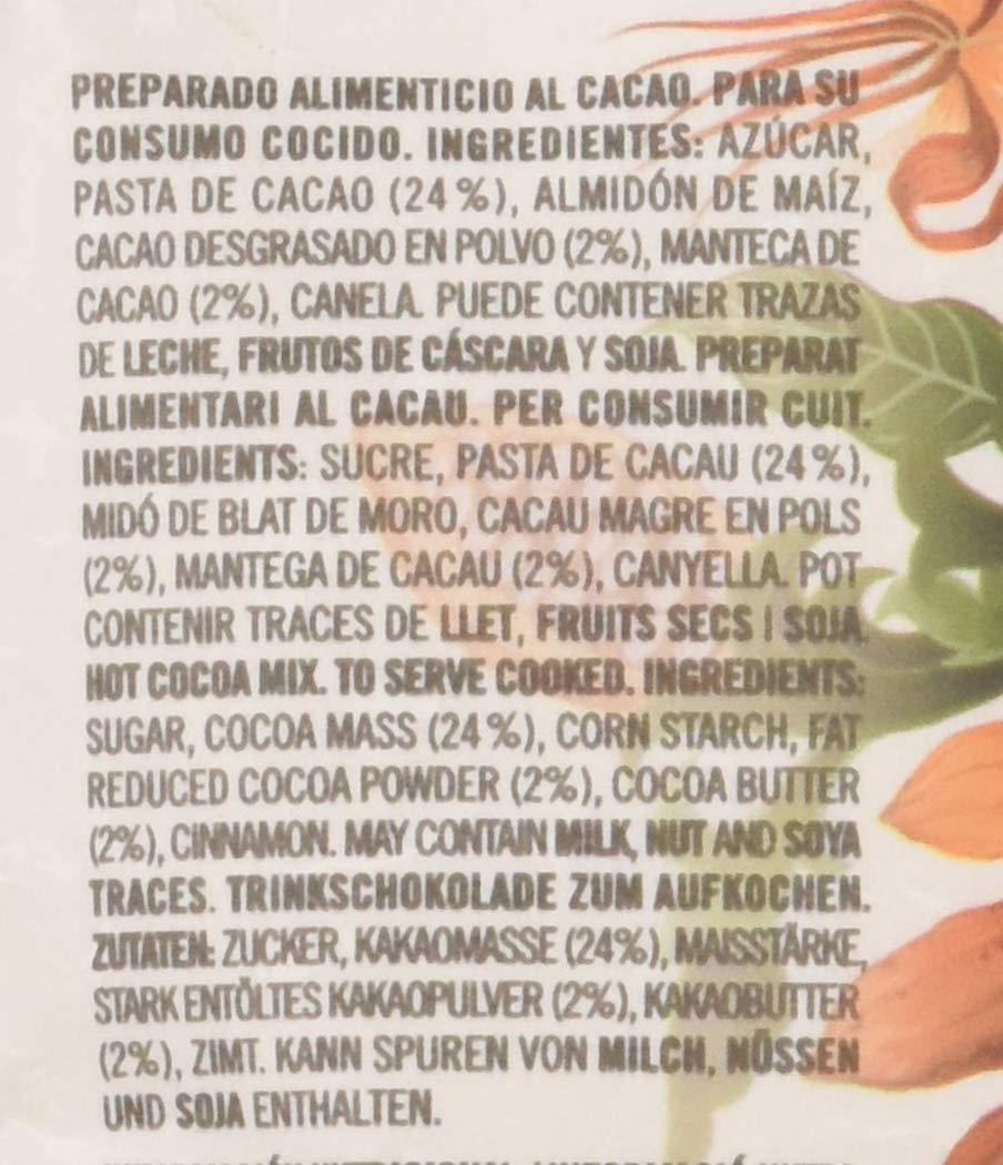 Chocolates Simón Coll Chocolate a la taza 180gr Sin Gluten 28% Cacao con Canela