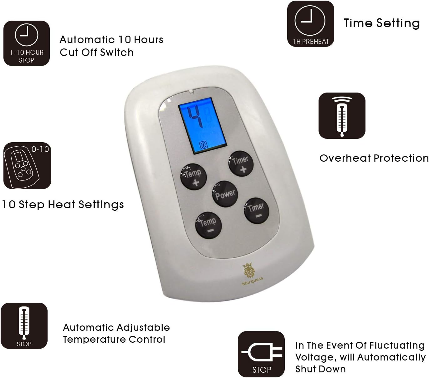 review Twin Electric Blanket Heated Sherpa and Reversible Flannel Washable Throw ,Fast-Heating Full Body Warming Soft with 10 Heat Settings/Safety 10 Hours Auto-Off Controller (62x84''Linen